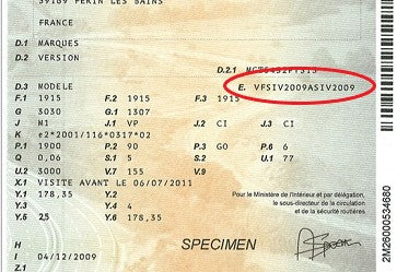 Où trouver le numéro de chassis/ VIN du véhicule?