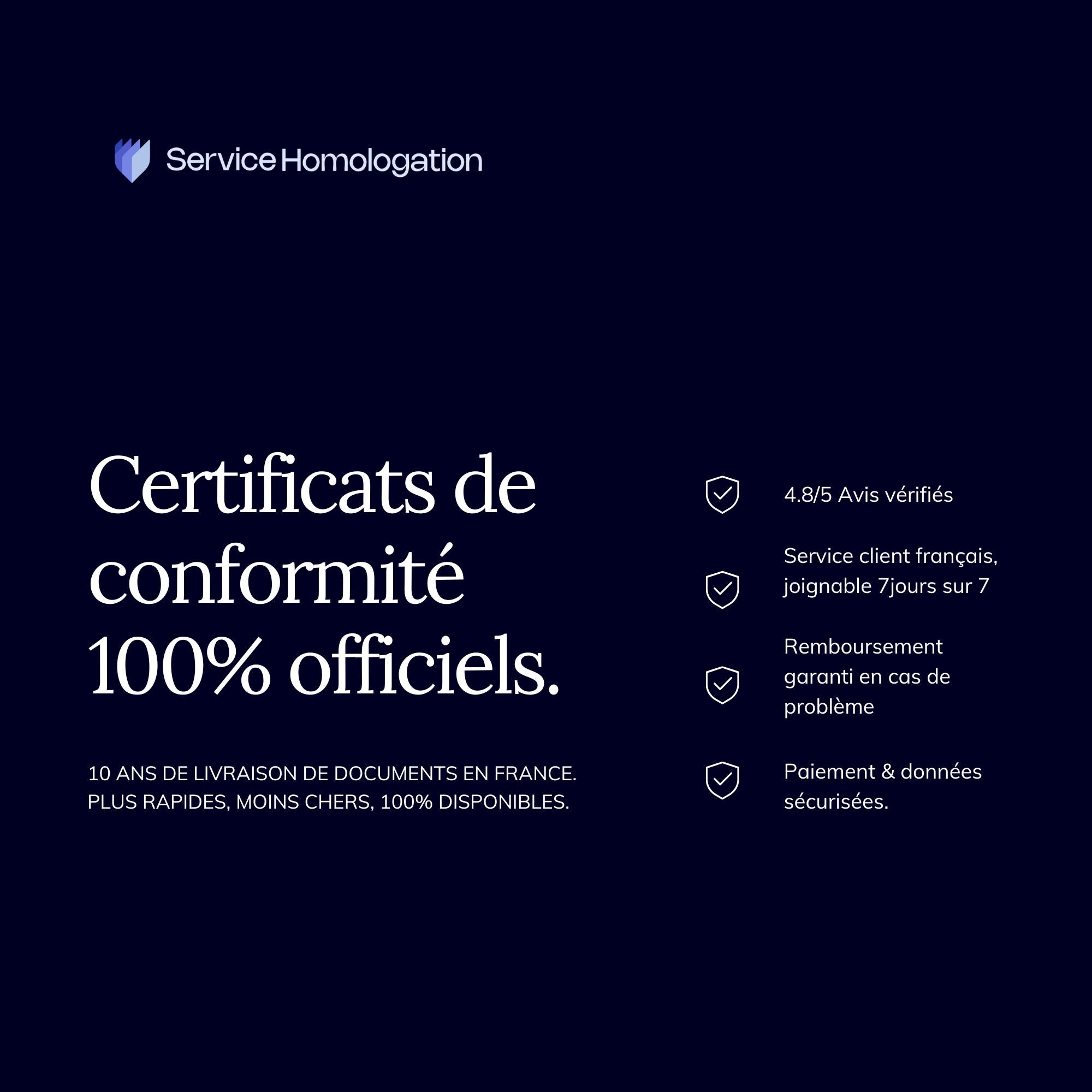 Certificat de conformité AUDI