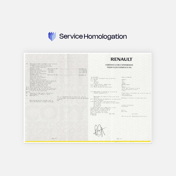 Certificat De Conformite Renault